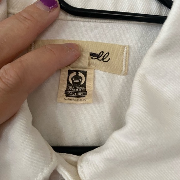 Madewell White Crop Jean Trucker Jacket Women’s Size Small NEW - Picture 12 of 13